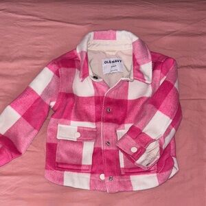Old Navy Pink Plaid Kids Jacket